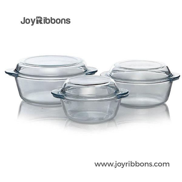 Borcam 3 Piece Glass Casserole Dish Set