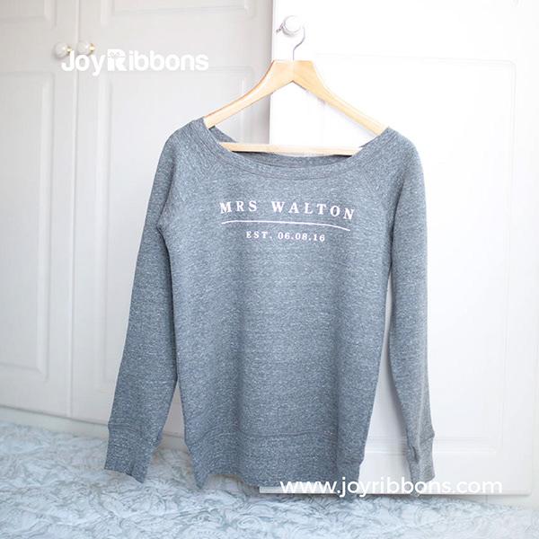 Personalised 'Mrs' Wedding Date Jumper