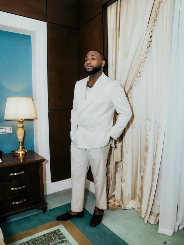Davido Stuns in Sculpted Off-White Double-Breasted Suit | OutfitLibrary.com