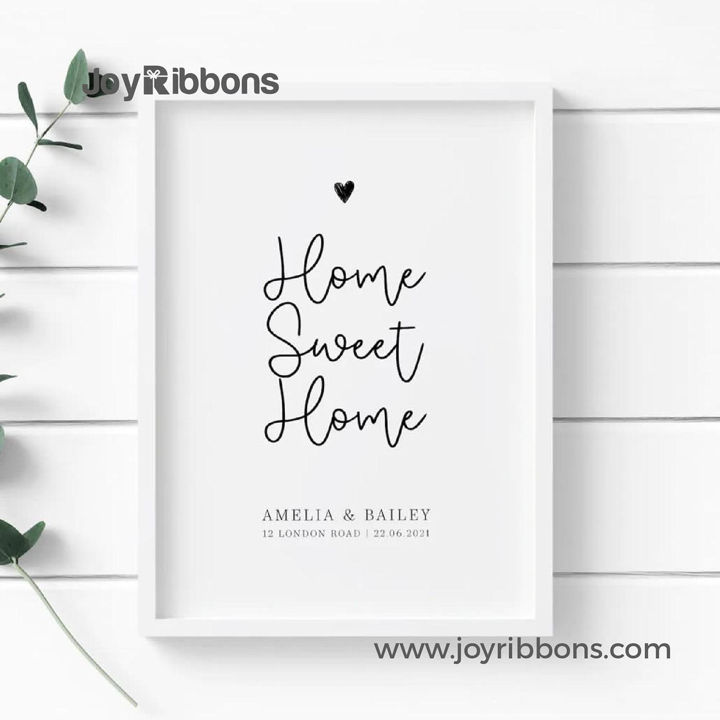 Personalised 'Home Sweet Home' Couples and Family Print