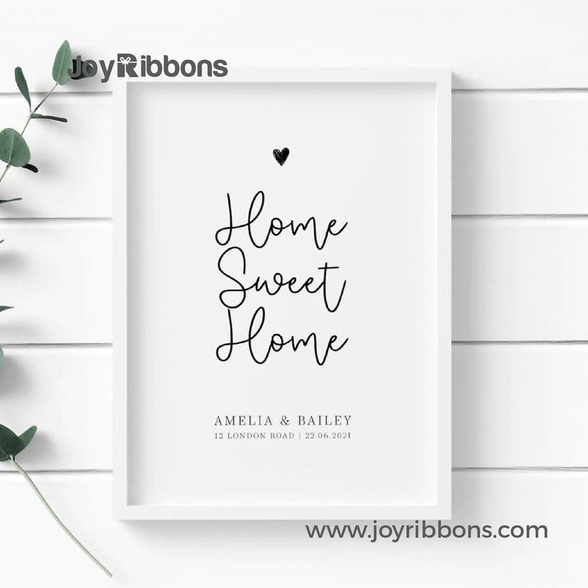 Personalised 'Home Sweet Home' Couples and Family Print