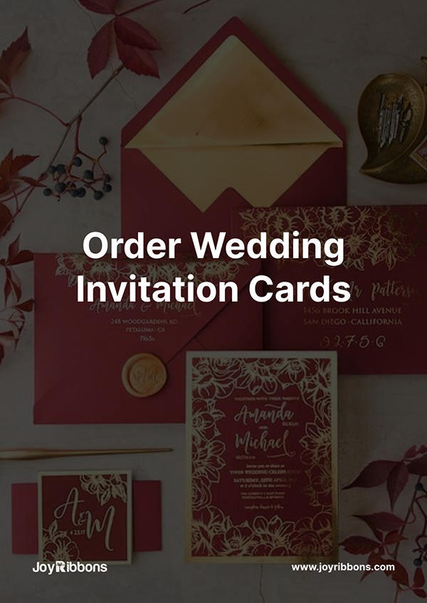 shop wedding IV and RSVP designs with JoyRibbons. We deliver anywhere in Nigeria and we are reliable because we care.