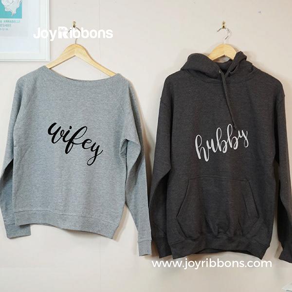 Wifey And Hubby Sweatshirt And Hoodie Set