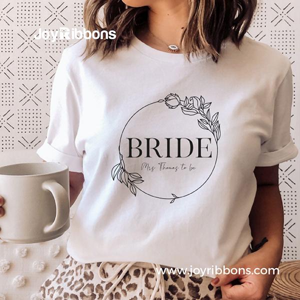 Personalised Bride T-Shirt - Wreath