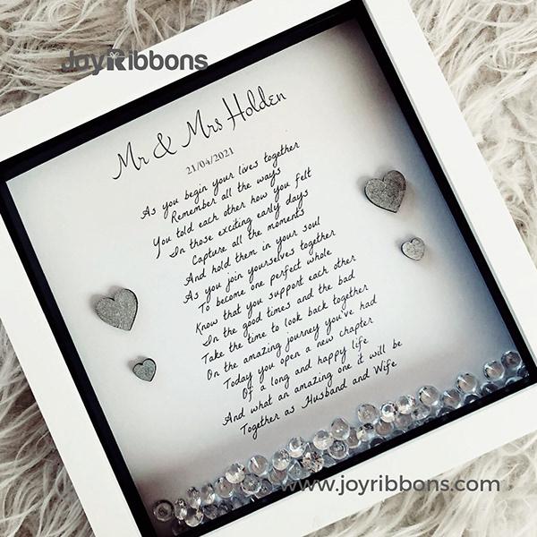 Personalised wedding gift frame