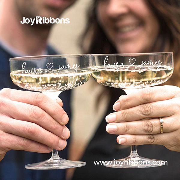 Couple Crystal Champagne Coupe Glass Set