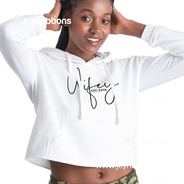 Personalised Wifey Cropped Hoodie