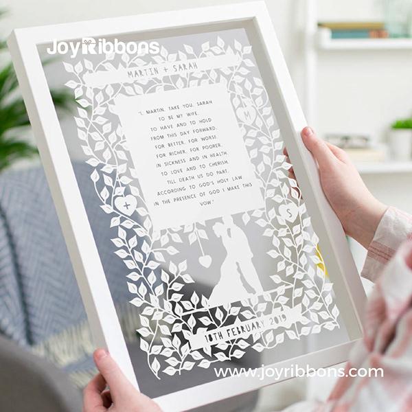 Personalised Wedding Vow Papercut