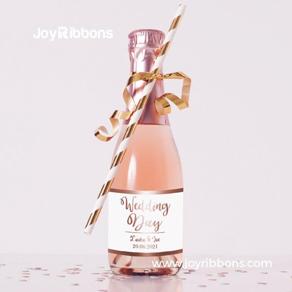 Wedding Day Mini Wine Bottle Labels (10 pack)